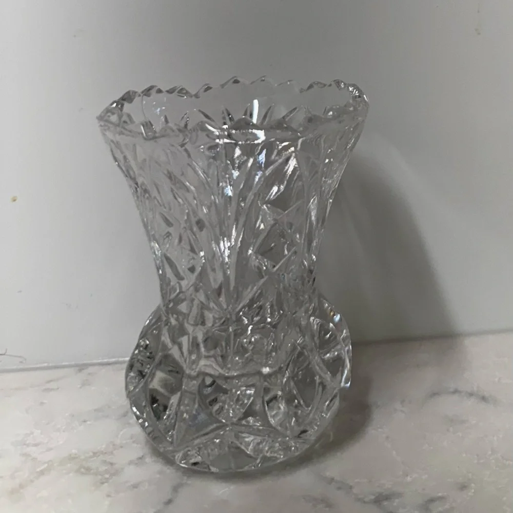 Vintage EAPG Clear Cut  Glass Toothpick  Holder